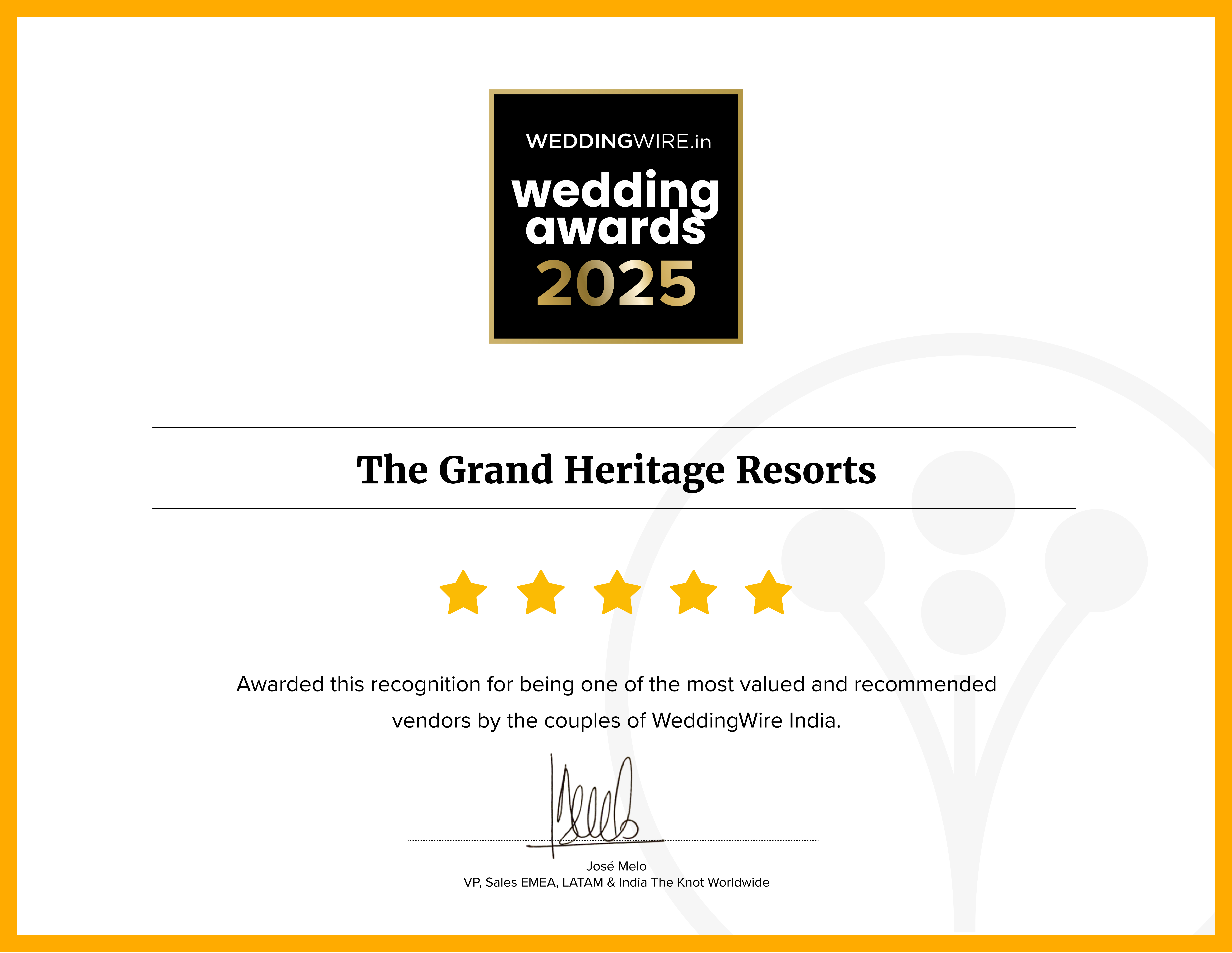 WeddingWire India Couples Choice Award 2025